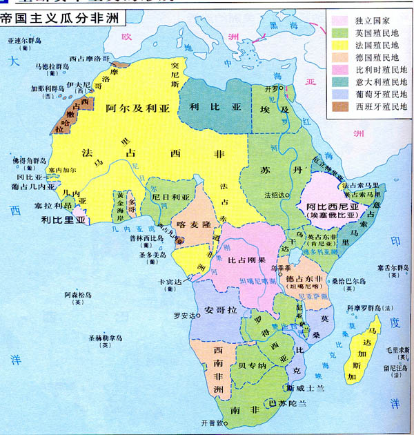 非洲地图(中文) - 中非经贸网_中国非洲经贸投资促进